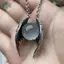 Springevenstar Punk Retro Màu Bạc Cánh Ma Tròn Mịn Đá Cra Pha Lê Mặt Dây Chuyền Nelace Cho Nữ Cá Tính Trang Sức Phụ Kiện Quà Tặng Springevenstar