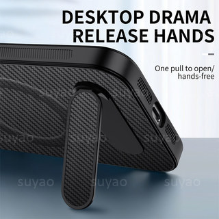 Dành Cho Poco X8 Pro Max ProMax X7 2026 Ốp lưng Giá Đỡ Sợi Carbon Vỏ PocoX8ProMax PocoX8Pro PocoX7Pro Vỏ Bảo Vệ Chống Sốc Bằng Da Từ Tính