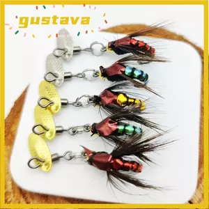 GUSTAVA 1 / 5 Chiếc Cá Hồi Jig, Bộ Mồi Câu Cá Bay Móc Câu Cá Bionic Bay Mồi Câu Cá, Phụ Kiện Câu Cá Spinner Mồi Bơi Ruồi Giải Quyết Ruồi Ruồi Côn Trùng Mồi
