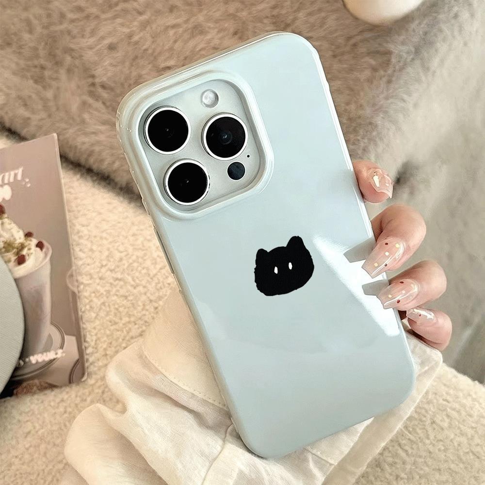 Mèo đen đơn giản phù hợp với vỏ kẹo dẻo mặt sáng 17/16, 13/14/15