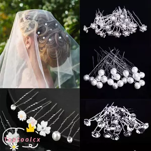 TOPTOOLCX 20 Chiếc Hoa Kẹp Tóc Dính Kim Cương Giả Chân Tóc Dĩa Pha Lê Kẹp Tóc Phụ Kiện Tóc Cô Dâu Mũ Đội Đầu