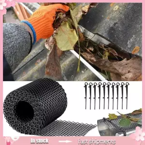 YOI Máng xối Bảo Vệ Lưới Mái Gutter Bảo Vệ Bộ Lọc Lưới Hàng Rào Có Móc Cố Định Chìm Cây Lá Chống Tắc Lưới Bao