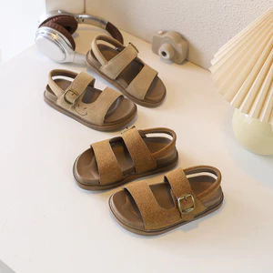 Giày Sandal Bé Trai Bé Gái Phong Cách La Mã Vintage, Dép Quai Hậu Trẻ Em Quai Dán Đế Mềm Chống Trượt Cao Cấp