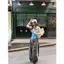 Milyfashion Gợi Cảm Chấm Bi Khâu Giả Hai Mảnh Mùa Hè Tương Phản Màu Xếp Ly Ngắn Top Bé tee Y2K DBJR