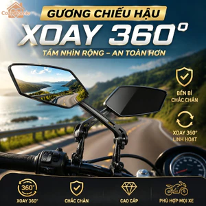 Gương chiếu hậu xoay 360 độ linh hoạt gương HD chống lóa nhôm chống gỉ cho xe đạp xe điện xe máy