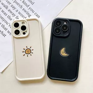 Motif Vỏ In Mặt Trăng Và Mặt Trời Dễ Thương Cho VIVO V70 Fe Y05 V60 Lite V50 X200 FE Y31D V40 Y29 Y100 Y36 Vỏ Silicon Mềm Chống Sốc