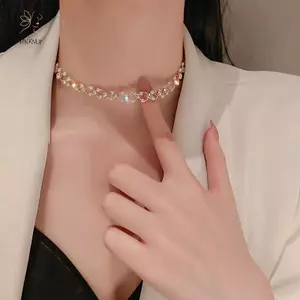 HNKMP Ngọc Trai Thanh Lịch Hàn Quốc Nelace Đơn Giản Sáng Choker Nữ Phụ Kiện Thời Trang Trang Trang Sức.