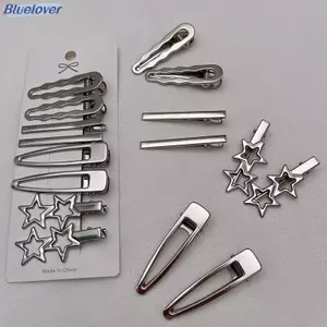 Bluelover 8 Chiếc Cô Gái Tóc Kim Loại Bạc Dubill Kẹp Nữ Kẹp Tóc Bên Nổ Nữ Nữ Barrettes Phụ Kiện Tóc Mới