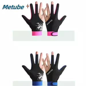Găng tay bi-a METUBE, Găng tay ba ngón chống mài mòn bằng sợi Polyester, Bề mặt lưới dày chất lượng cao Phụ kiện bi-a thoáng khí Phòng bi-a