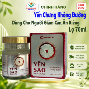 Yến Sào Nam Dược Tổ Yến Chưng Không Đường Bồi Bổ Sức Khỏe,Dùng Cho Người Giảm Cân,Ăn Kiêng-Lọ 70ml