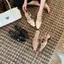 T TT Sandal Nữ T-Strap Rỗng Ngón Chân Vuông Dày Gót Sang Trọng Nửa Dép Dây Đeo Sau Giày Đơn