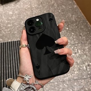 Ốp Bảo Vệ Điện Thoại Di Động Spade A Thẻ Chơi Thích Hợp Cho iPhone 16promax ip 17 17pro 11promax 11 12 13 14 promax 15promax 15pro 14plus Vỏ Linh Hoạt Chống Sốc
