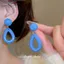 Bạc Kim Acrylic Klein Màu Xanh Hình Học Bông Tai Niche Tính Khí Bông Tai Nhẹ Sang Trọng Cao Cấp Bông Tai