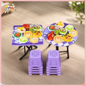 Bộ Bàn Ghế Mini Hoài Cổ Nội Thất Nhà Búp Bê Sống động Phụ Kiện đồ Chơi Nhập Vai Cổ điển
