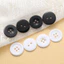 Nhựa Rộng Bên Mỏng Bốn Mắt Đen Trắng Nút Áo Sơ Mi Cardigan Công Sở Nút Hai Mắt Bánh Mì Trong Suốt Nút 6.23 ZJFV