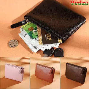VVDZA Mini Ví Đựng Thẻ Tín Dụng Retro Matte PU Da Đồng Xu Túi