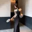 Phong Cách Hàn Quốc Tính Khí Thời Trang Tương Phản Màu Ren Khâu Đứng Cổ Khóa Không Tay Đầm Nữ Mùa Hè 2026 Phong Cách Mới Váy Dài