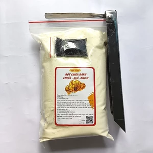 Bột chiên bánh chuối k cần ủ, bột thơm, giòn xốp, màu đẹp. Khuôn làm bánh chuối