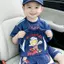 Bé trai (90-140) Bộ đồ hai mảnh mỏng Ultraman phong cách mới mùa hè