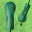 Vỏ câu lạc bộ GOLF màu xanh lá cây mới thêu cỏ ba lá số. 1 Vỏ bọc đầu câu lạc bộ bằng gỗ Phụ kiện GOLF Vật tư Nắp đậy
