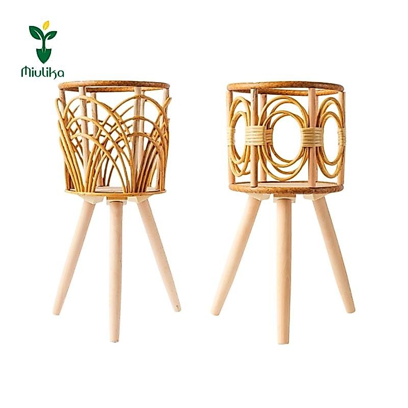 Miulika Mây Giỏ Trồng Sàn Giỏ Dệt Cho Cây Có Chân Dễ Dàng Lắp Đặt Cho Văn Phòng Tại Nhà Hộp Đựng Hoa Cho Ký Túc Xá Khách Sạn