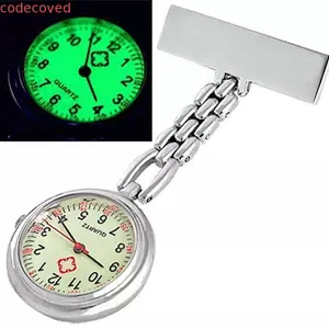 Đồng hồ y tá CODECOVED, Kẹp hợp kim chắc chắn có thể thu vào Đồng hồ điều dưỡng, Dây đeo hợp kim Fob Ve áo kim loại Mặt số phát sáng Đồng hồ kẹp Môi trường lâm sàng