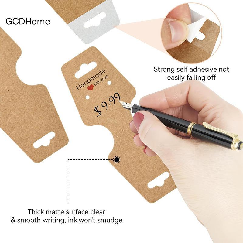 GCDHome 100 Cái / lốc Nelace Thẻ Mặt Dây Chuyền DIY Handmade Gấp Cho Kẹp Tóc Vòng Tay Trang Sức Hiển Thị Giấy Tự Dính Treo Thẻ Thẻ HOT
