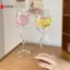 Kính màu đỏ hình hoa hồng Thủy tinh hình hoa hồng có lá hoa hồng màu 150 / 400ml Cốc Cotail màu đỏ hình hoa hồng VN