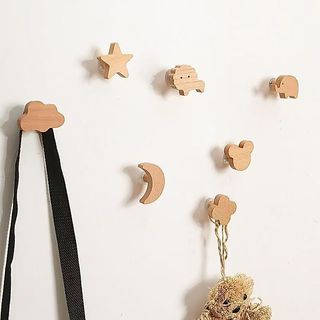 Móc treo gỗ dễ thương OABU (Miếng dán+vít kèm theo) trang trí decor, mẫu mới to hơn