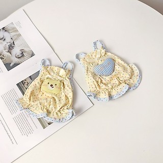 [Hàng có sẵn] Đầm ren chấm bi màu vàng cho thú cưng Quần áo mèo dễ thương mùa hè 1-11kg