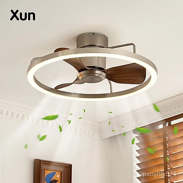 Quạt trần vintage Bauhaus, đèn quạt cho phòng ngủ chính, đèn quạt yên tĩnh, phong cách công nghiệp retro, đèn quạt trần