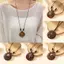 PNPIA- Retro Lá Gỗ Cú Dài Áo Len Dây Xích Dân Tộc Tròn Nelace Nữ Clo Mặt Dây Chuyền Nữ Trang Sức Ne Phụ Kiện Quà Tặng Cổ Áo