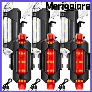 Đèn xe đạp leo núi thành phố MERIGGIARE, Đèn xe đạp phía sau đầy màu sắc chống nước, Đèn an toàn nhấp nháy có thể sạc lại USB