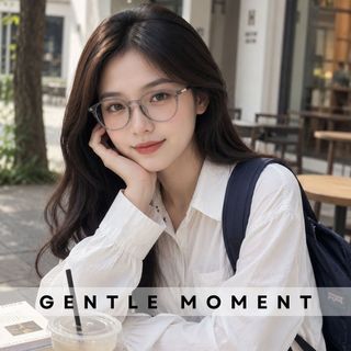 Gọng kính form tròn nhựa dẻo cao cấp GENTLE MOMENT chống ánh sáng xanh chống tia UV thời trang nam nữ GMK827