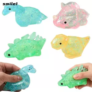 Đồ chơi Squishy khủng long SMILE, Đường đầy kết cấu làm dịu Squishy Căng thẳng lấp lánh, Phục hồi chậm Long lanh Giảm căng thẳng Đồ chơi giác quan Công cụ thư giãn