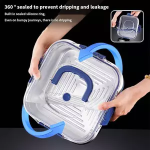 AA Công suất lớn Thép không gỉ Crisper có tay cầm Nắp kín khí Hộp cơm trưa chống rò rỉ Hình chữ nhật Hộp giữ tươi Tủ lạnh VN