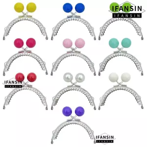 Khung ví IFANSIN, Khung ví kim loại màu kẹo Kiss Clasp, Túi cổ điển Túi phần cứng Kiss Clasp Khóa tay cầm Túi phụ kiện