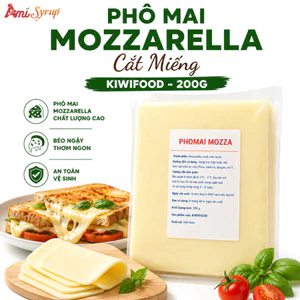 Phô Mai Mozzarella Cắt Miếng Kiwifood 200g Béo Dịu Kéo Sợi Đẹp, Tiện Lợi Sử Dụng