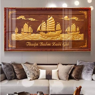 Tranh tết 2027 Thuận Buồm Xuôi Gió mẫu 01 tráng gương