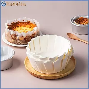 XOITU Basque Bánh Phô Mai Dầu Khay Giấy Có Thể Gập Lại Khuôn Bánh Phát Hành Dùng Một Lần Mousse Bánh Giấy Nướng Dầu Cạnh Giấy VN