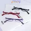 TMOY Y2K Anime Nhật Bản Kính Khung Vuông Nhỏ Cosplay Đỏ Nửa Mặt Kính Không Ống Kính Kim Loại Thời Trang Kính Mắt Hình Chữ Nhật TMOY