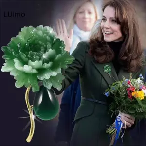 LUImo Thời Trang Tinh Tế Hoa Mẫu Đơn Xanh Thổ Cẩm Cho Nữ Bé Gái Vintage Chống Trơn Trượt Chân Đa Năng Corsage Quần Áo Phụ Kiện Quà Tặng SBS