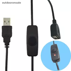 1 Cáp Nối Dài USB Có Công Tắc Bật Tắt Đèn LED Cho Raspberry Pi PC Quạt USB Đèn LED Đồng Bộ Dữ Liệu USB 2.0 Dây Mở Rộng FSI