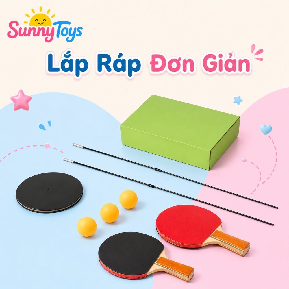 Bộ Bóng Phản Xạ Đế Đứng SunnyToys - Bé Tập Đánh Bóng, Rèn Tay Mắt Và Vận Động Tại Nhà