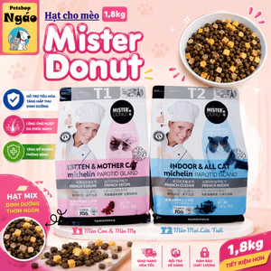 MISTER DONUT T1 - T2 : Thức ăn hạt cao cấp có Topping cho Mèo __