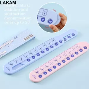 Thước phân giải toán học LAKAM, Thước trừ nhựa màu hồng / xanh, Trình diễn giảng dạy bền bỉ Di động trong vòng 20 Thước cộng Đồ dùng học tập