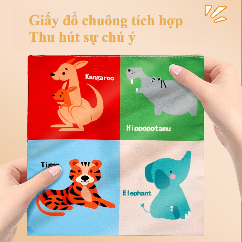 Đồ Chơi Hộp Khăn Giải Trí Cho Bé, Thiết Kế Hình Thú Dễ Thương, Đồ Chơi Giác Quan Montessori Cho Bé 0-3 Tuổi