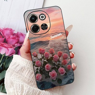 Dành Cho Tecno Spark 30 5G KL8 Ốp Lưng Hoa Thời Trang Bướm Đá Cẩm Thạch Silicon Màu Đen Mềm Mại Cho Tecno Pova 6 Neo 5G Vỏ