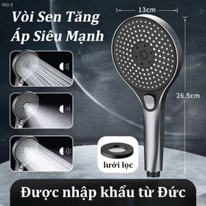 Vòi Sen Tăng Áp Siêu Mạnh, 3 Chế Độ Nước, Tích Hợp Bộ Lọc Nước An Toàn Khi Sử Dụng