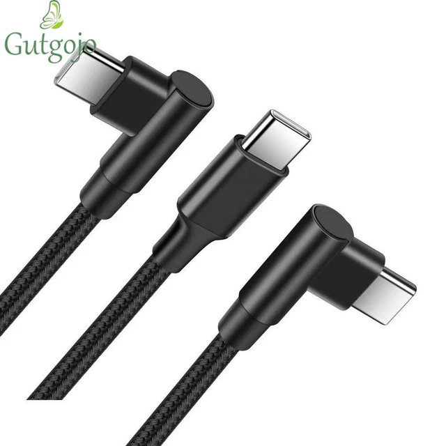 Cáp GUTGOJO 90 Độ Loại C, Dây Sạc Nhanh Dây Nylon PD 60W, Cáp Sạc Nhanh 0.5m / 1m / 2m Sạc Nhanh 90 Độ Khuỷu Tay Đôi Loại C Đến C Cáp Điện Thoại
